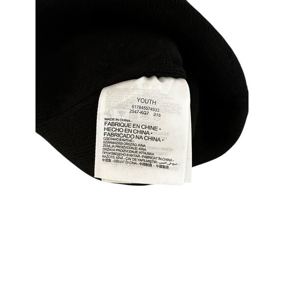 Nike Youth Pom Beanie Winter Hat Gray Black White Swoosh Logo - Picture 3 of 3